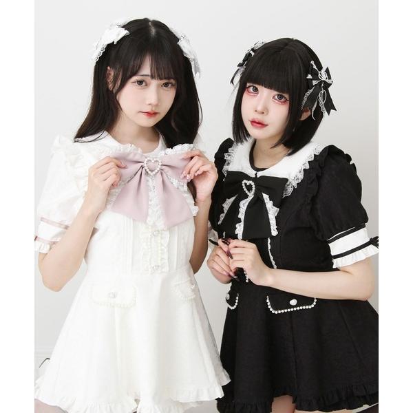 セットアップ ハートレースパールビジューセットアップ レディース