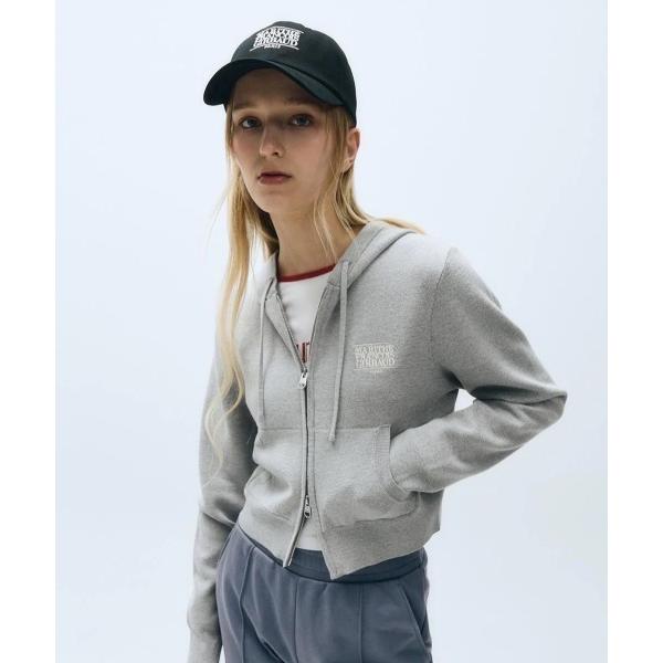 パーカー W CLASSIC LOGO CROP KNIT HOODIE ZIPUP レディース
