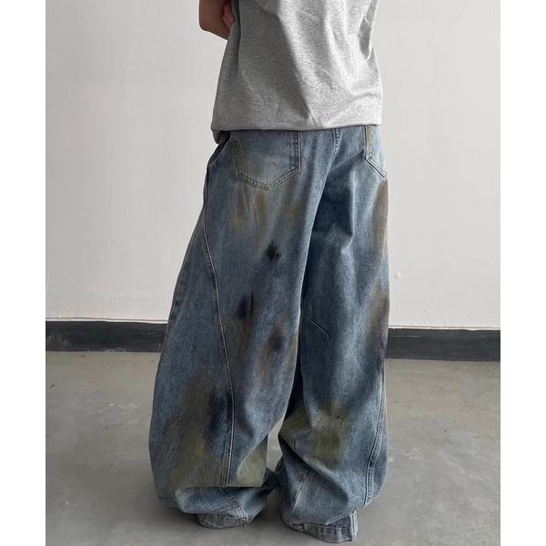 ジーンズ ペイントウォッシュワイドデニムパンツ WO25S12PT04「WB ORIGINALS」 ...