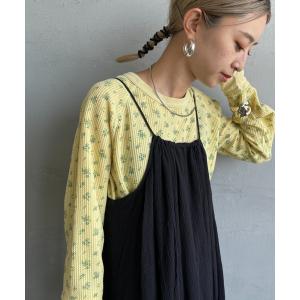 tシャツ 「JEMORGAN/ジェーイーモーガン」 ピグメント花柄ラグランスリーブワッフルＴシャツ レディース