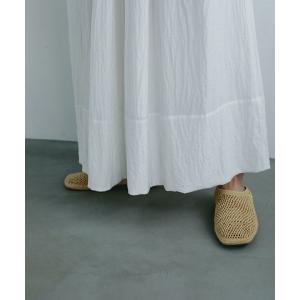 シューズ ラフィアフラットシューズ レディース