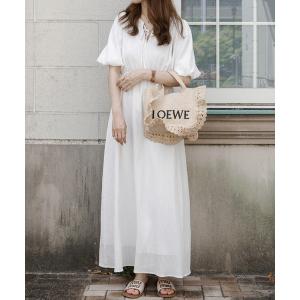 ワンピース 半袖 2way楊柳リボンワンピース