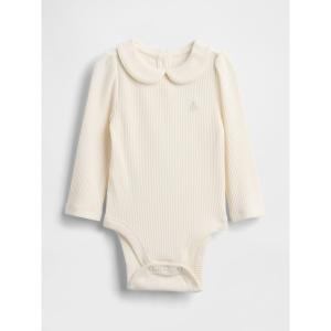 ベビー服 ロンパース はじめてのお気に入り 丸襟 細リブ 長袖ボディスーツ (ベビー)