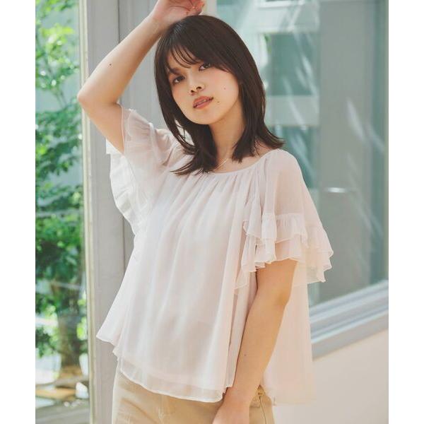 ブラウス シャツ 2wayラッフルスリーブブラウス 「低身長・小柄女性」 レディース