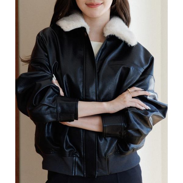 ブルゾン アウター 「ファー襟取り外し可能」2way short jacket（2ウェイショートジャ...