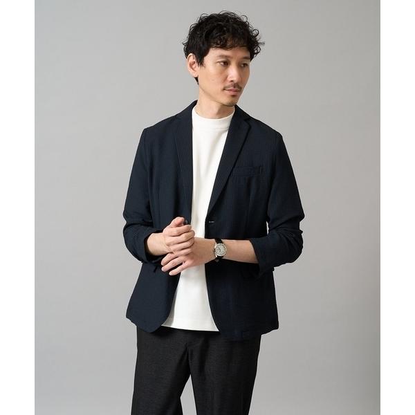 ジャケット テーラードジャケット 「イージーケア/吸水速乾/毛玉になりにくい」シアサッカーシェイプジ...