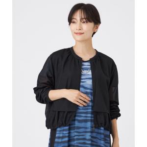 ジャケット ノーカラージャケット 「ウォッシャブル」シアージャージージャケット レディース