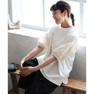 tシャツ タイルレースのプルオーバー レディースの商品画像