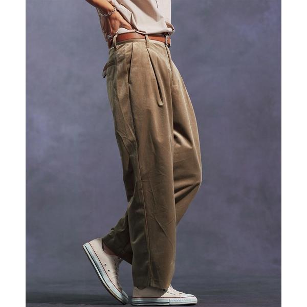パンツ mp13903-タックワイドシルエットコーデュロイパンツ メンズ