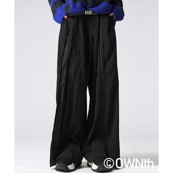 スラックス パンツ 切替デザイン スラックスパンツ レディース メンズ