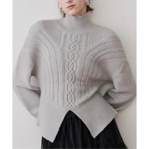 ニット セーター 「TEN by LA BELLE ETUDE」ケーブル柄ペプラムニット レディース