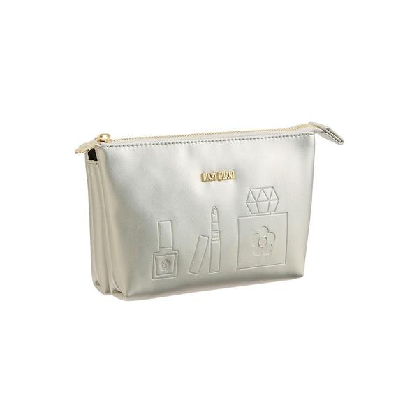 ポーチ マリークワント mary quant エンボスコスメ 3ポケットポーチ レディース