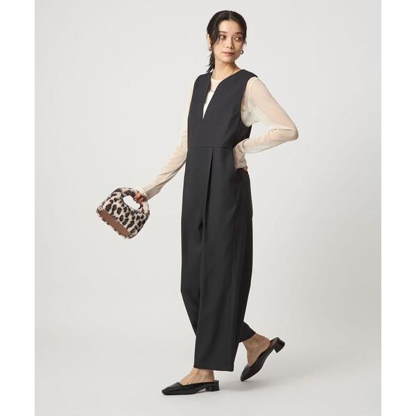 オールインワン 「size SHORT/TALLあり」ツイードライク キーネック オールインワン レ...