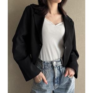 ジャケット テーラードジャケット タックスリーブショートジャケット レディース