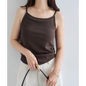 キャミソール テレコリブカップ付きキャミソールトップス