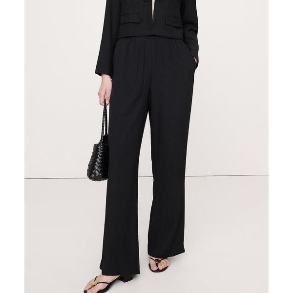 パンツ プルオン ワイドレッグ クリンクルパンツ メンズ