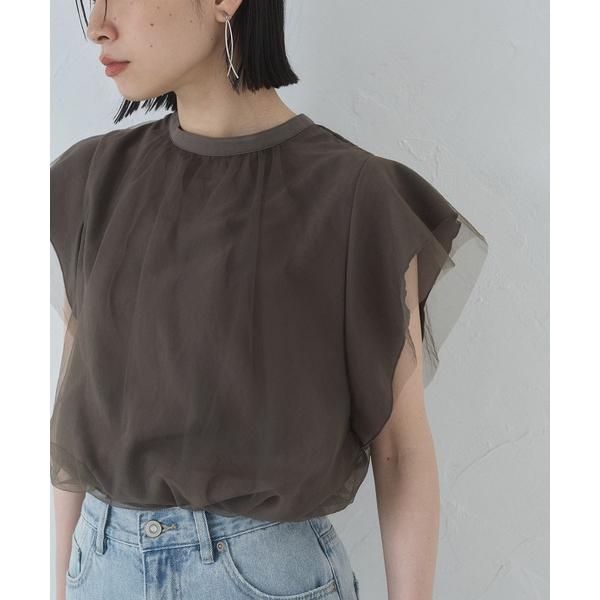 ブラウス シャツ チュール レイヤードブラウス レディース