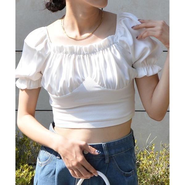 ブラウス シャツ 「＆soiree」ギャザーパフスリーブトップス レディース