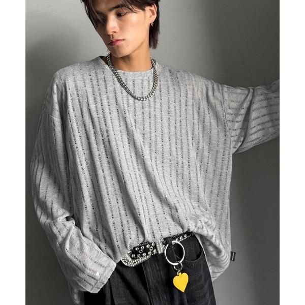 tシャツ 「魅せシンプル。」グランジモードリラックスシアープルオーバー（長袖）/Grunge Mod...