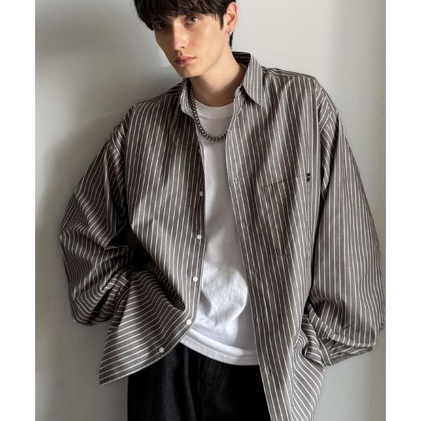 シャツ 「Classical Origin」ゆとりを着る。ネーム付き胸ポケットビッグシャツ（長袖）/...