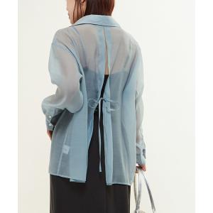 ブラウス シャツ BACK SLIT ORGANDY SHEER SHIRT レディース