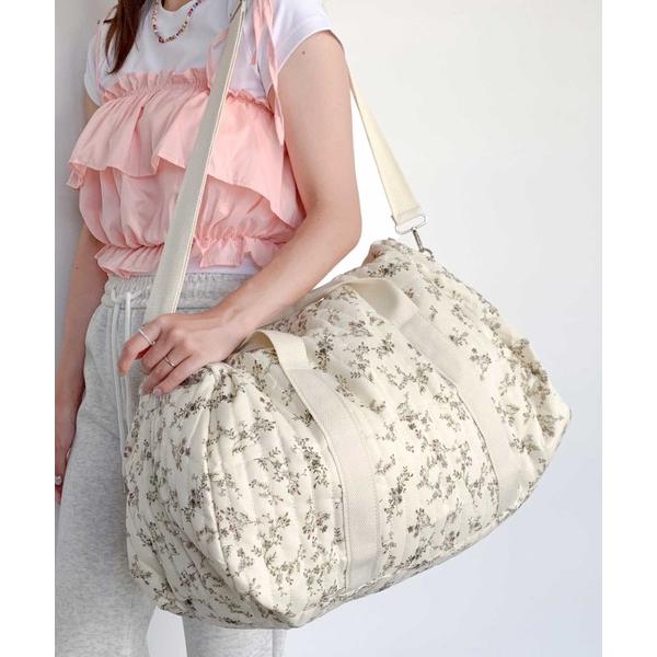 ボストンバッグ 「大容量」総柄刺繍 キルティング ボストン トラベル ジムバッグ チェリー くま う...