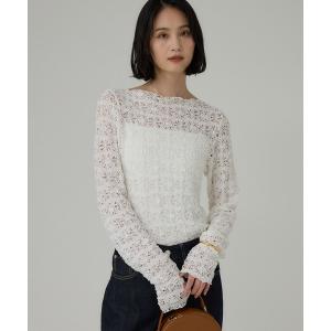 tシャツ ストレッチレースプルオーバー レディース