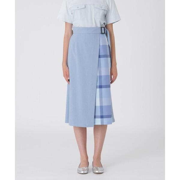 パンツ ハイカウントナノパーシャルチェックガウチョパンツ レディース