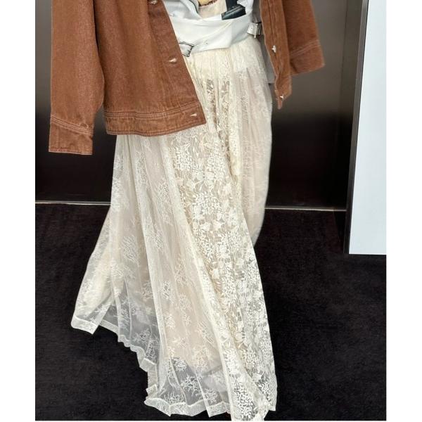 スカート LAYERED LACE PLEATS SKIRT