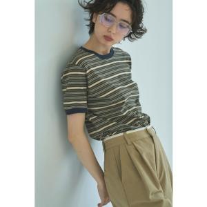 tシャツ 半袖 RINGER BORDER TEE レディース