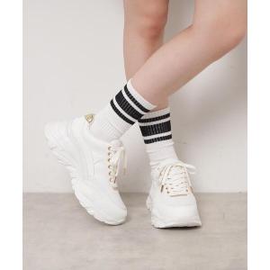 スニーカー グリッターラインスニーカー レディース