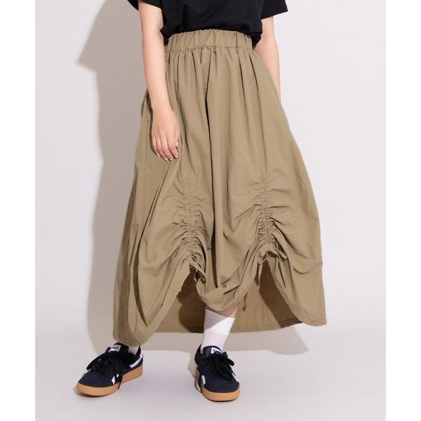 スカート ドロストフレアスカート