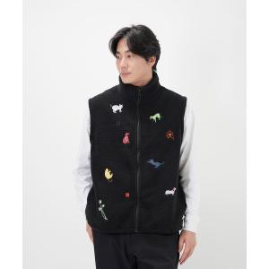ベスト ジレ “CAT”＆“DOG” Kana Akiyama ボアベスト レディース メンズ