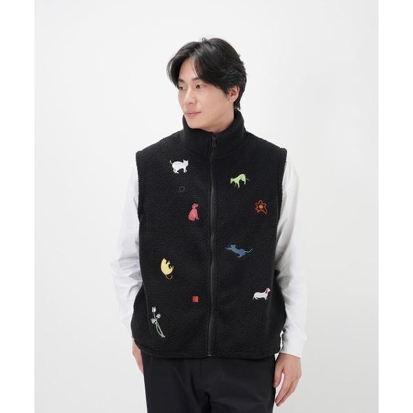 ベスト ジレ CAT”＆”DOG” Kana Akiyama ボアベスト レディース メンズ