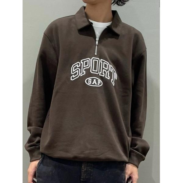 トレーナー スウェット ヴィンテージソフト GAPロゴ 1/4ジップアップ プルオーバー メンズ レ...