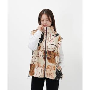 ベスト ジレ CAT”＆”DOG” norahi フリースベスト レディース メンズ