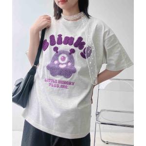 tシャツ 半袖 ●選べるキャラクターデザイン サガラ刺繍半袖Tシャツ（サメ・モンスター・おばけ） レディース メンズ