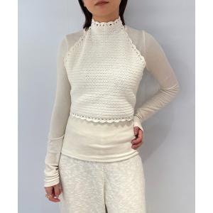ニット セーター petite LULU クロシェホルタートップ レディース