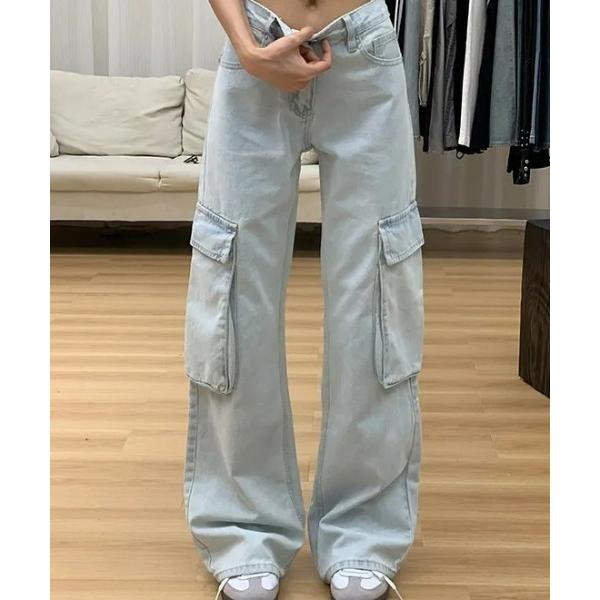 ワイドパンツ ジーンズ デニム デニムパンツ レトロデニムパンツ レディース