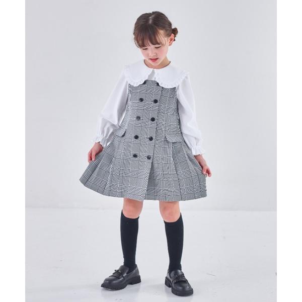 ジャンパースカート ダブル釦サイドプリーツジャンパースカート（キッズ/110〜130cm） キッズ ...