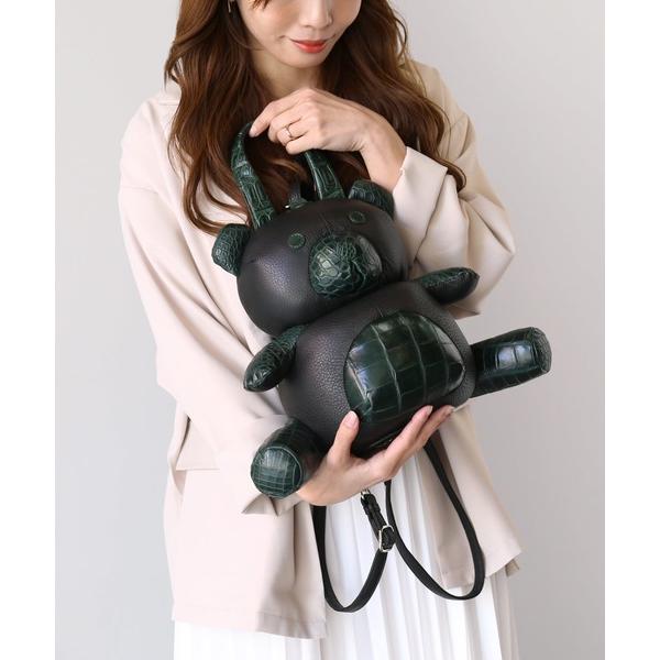 デイバック リュック 牛革＆クロコダイル ベア リュックサックマ レディース