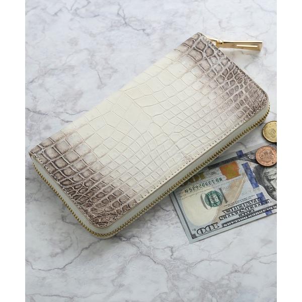 財布 ヒマラヤクロコダイル 一枚革 センター取り ラウンドファスナー 長財布 レディース メンズ