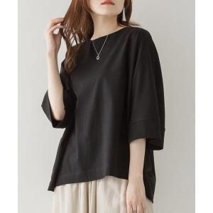 tシャツ ボートネック七分袖ドルマンTシャツ キレイめ レディース メンズ