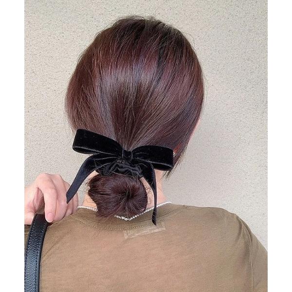 シュシュ リボンベロアシュシュ（細）