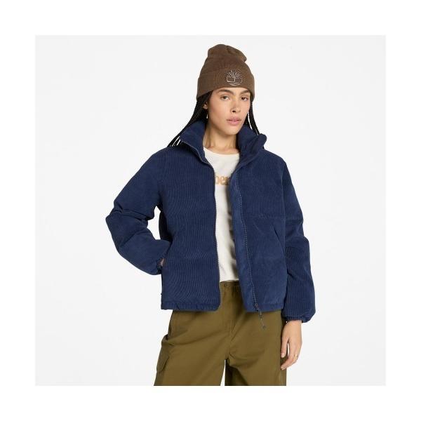 ダウンコート ダウンジャケット ウォータープルーフ コーデュロイ パファー ジャケット レディース ...