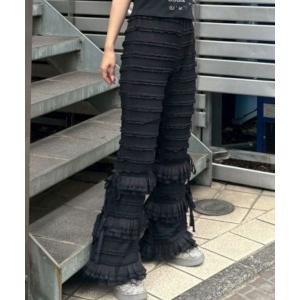 パンツ FRILL LACE FLARE パンツ レディース メンズ