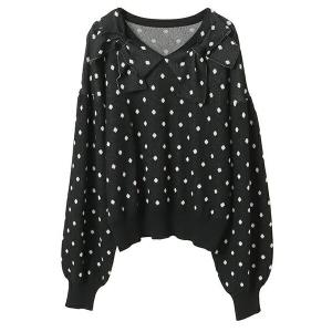 ニット セーター RIBBON COLLAR ニット レディース