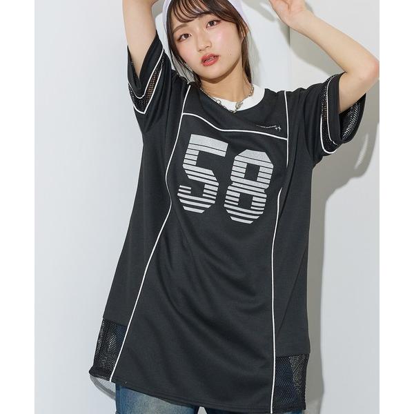 tシャツ ナンバーロゴ ポイントメッシュBIGTシャツ キッズ 子供服 女の子