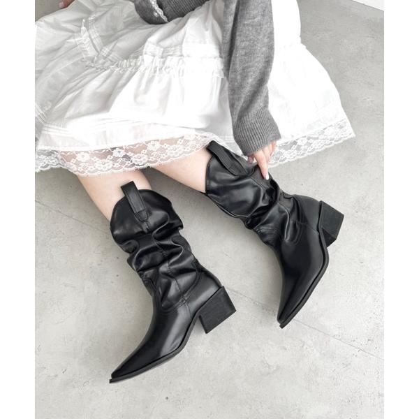 ブーツ スラウチーウエスタンブーツ レディース