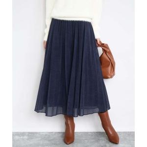 スカート デニム調シアープリーツスカート/洗える